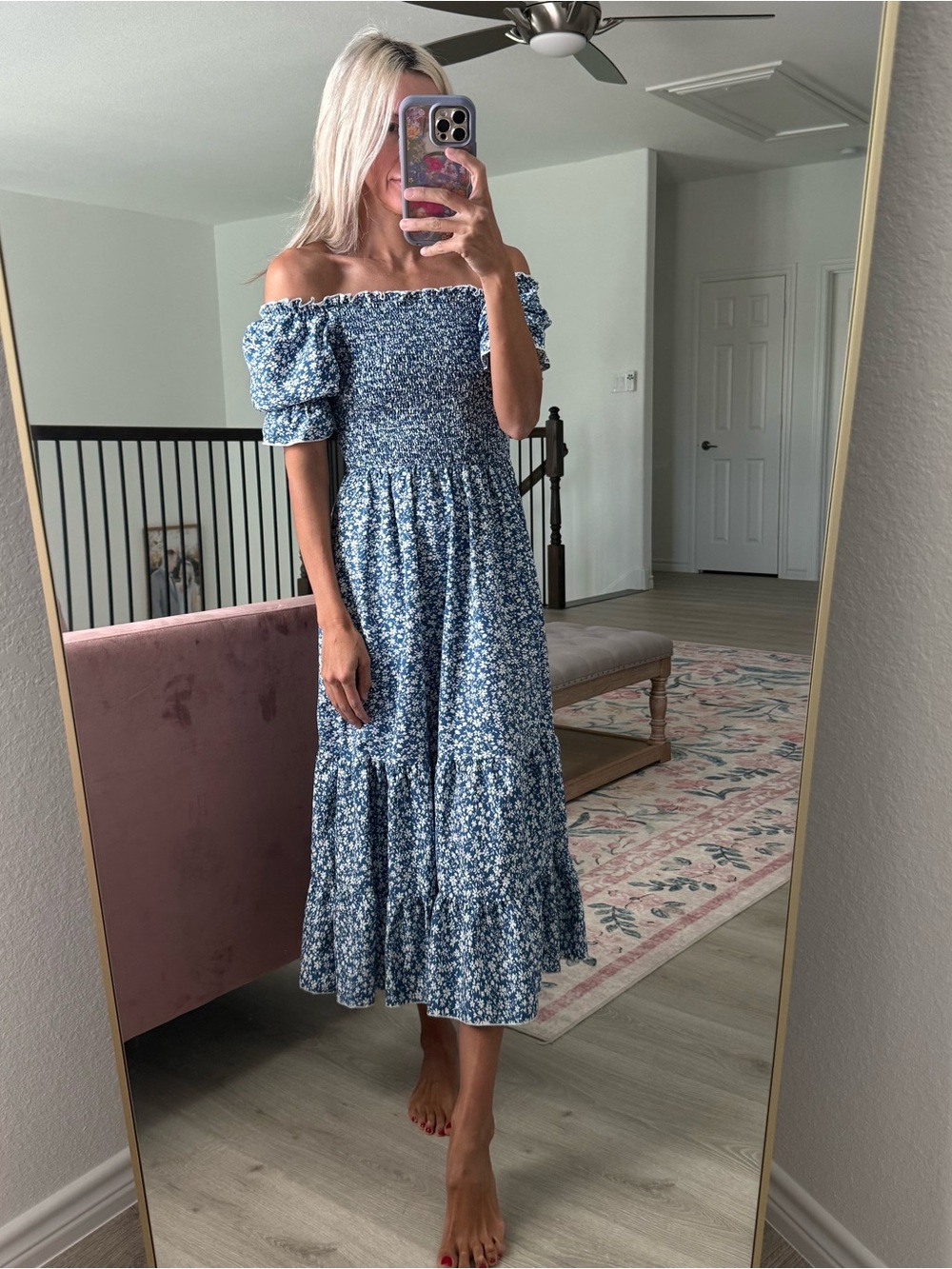Women’s long off the shoulder dress size xs blue
